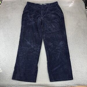 VINTAGE Eddie Bauer Corduroy Pants Size 38x32 Blue Straight Leg Relaxed Fit Mens